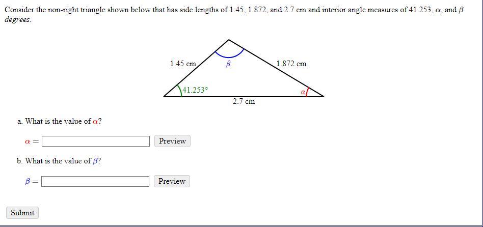  Solved Consider The Non right Triangle Shown Bel SolutionInn