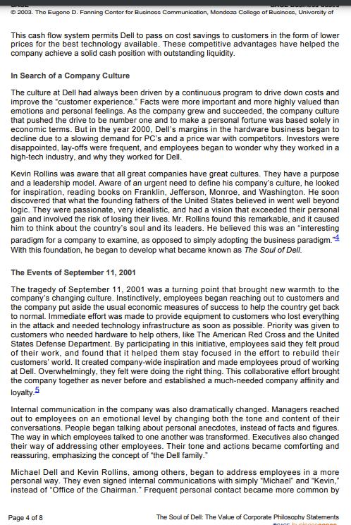 Q 2003. The Eugene D. Fanning Center for Busincos Communioation, Mendoza Colloge of Buainesa, University of This cash flow sy