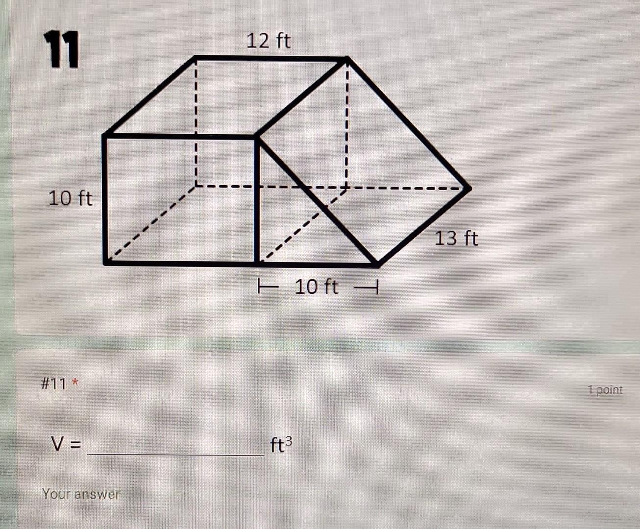 \[ \# 11 * \] \[ V= \] Your answer