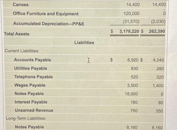 Canoes Office Furniture and Equipment Accumulated Depreciation-PP&E Total Assets Current Liabilities: