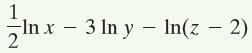 1 In x 3 In y ln(z 2) -