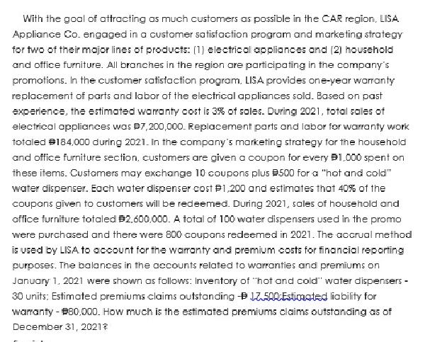 With the goal of attracting as much customers as possible in the CAR region, LISA Appliance Co. engaged in a