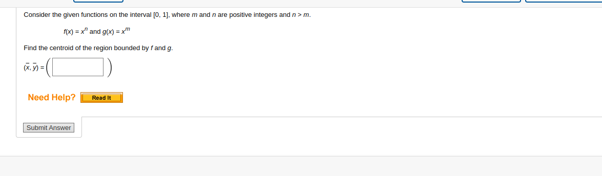 Consider the given functions on the interval [0, 1], where m and