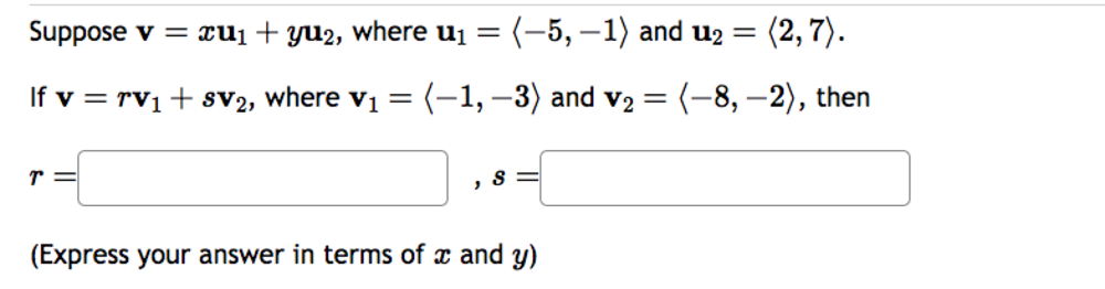 Suppose v = 1 + yu2, where u = (-5, -1) and