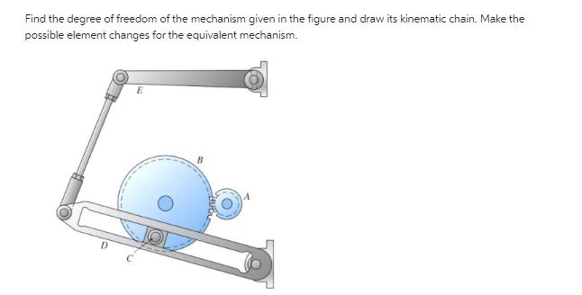 Find the degree of freedom of the mechanism given in the figure and draw its kinematic chain. Make the