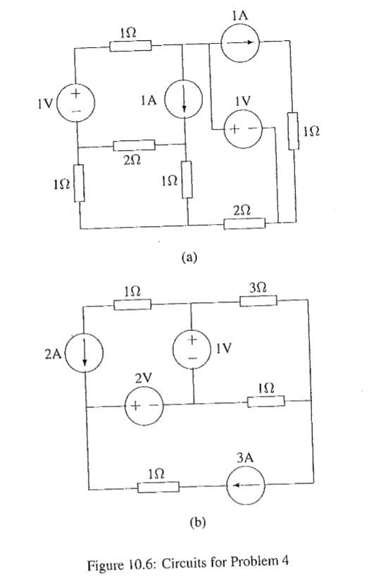 IV  20 +1  IA 252  2V +  1 (a) +1 (b) IV  IV  3 3A  Figure 10.6: Circuits for Problem 4
