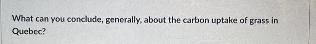 What can you conclude, generally, about the carbon uptake of grass in Quebec?