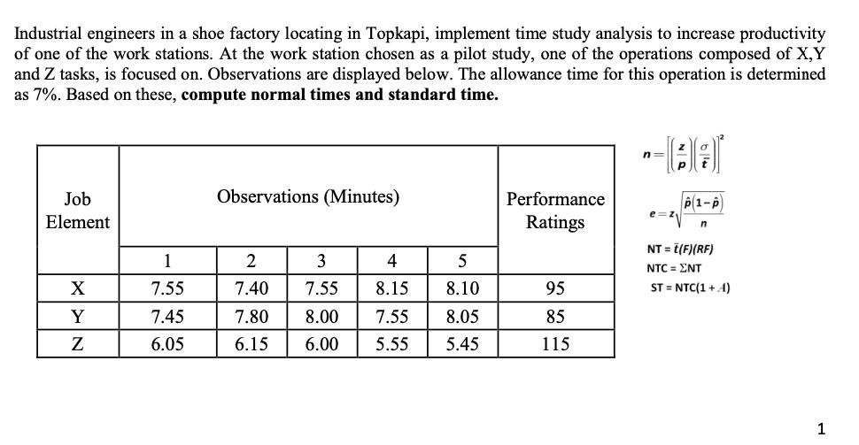 Industrial engineers in a shoe factory locating in Topkapi, implement time study analysis to increase