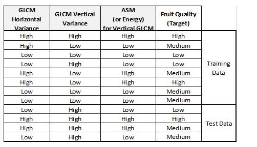 GLCM Horizontal Variance High High Low Low High High Low Low Low High High Low GLCM Vertical Variance High