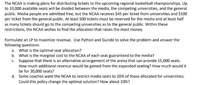 The NCAA is making plans for distributing tickets to the upcoming regional basketball championships. Up to