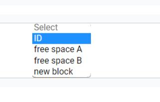 Select ID free space A free space B new block
