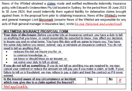 News of the Whirled obtained a claims made and notified multimedia indemnity insurance policy with Edward's