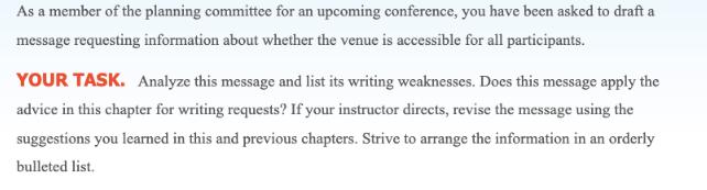 As a member of the planning committee for an upcoming conference, you have been asked to draft a message