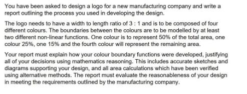 You have been asked to design a logo for a new manufacturing company and write a report outlining the process