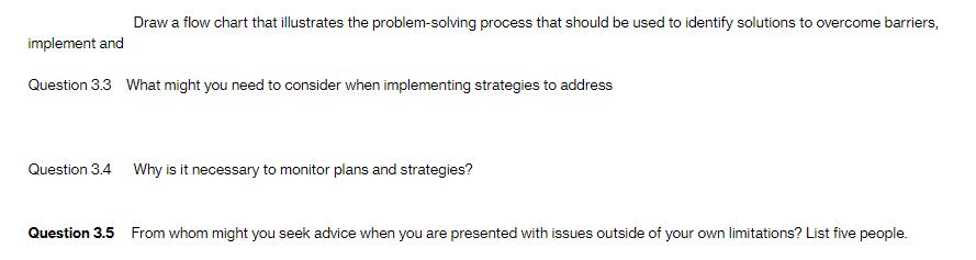 Draw a flow chart that illustrates the problem-solving process that should be used to identify solutions to