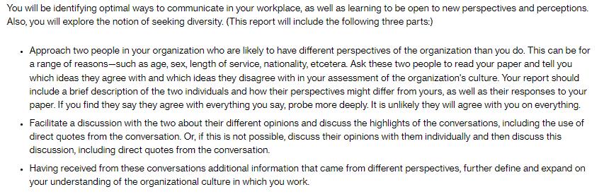 You will be identifying optimal ways to communicate in your workplace, as well as learning to be open to new