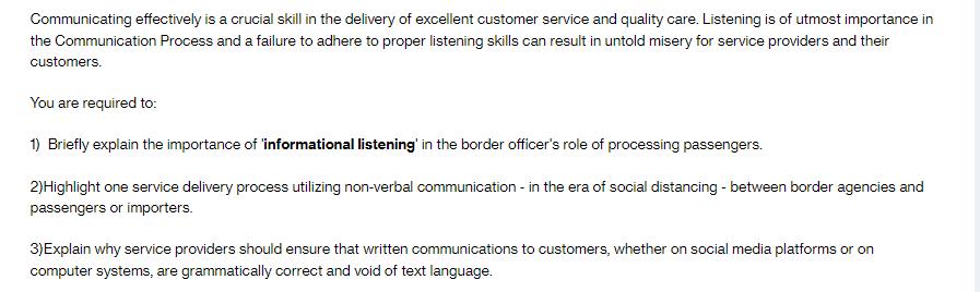 Communicating effectively is a crucial skill in the delivery of excellent customer service and quality care.