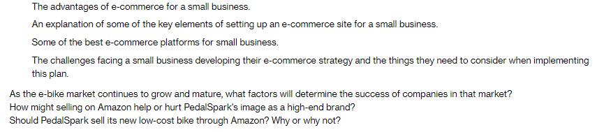 The advantages of e-commerce for a small business. An explanation of some of the key elements of setting up