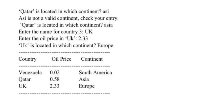 'Qatar' is located in which continent? asi Asi is not a valid continent, check your entry. 'Qatar' is located