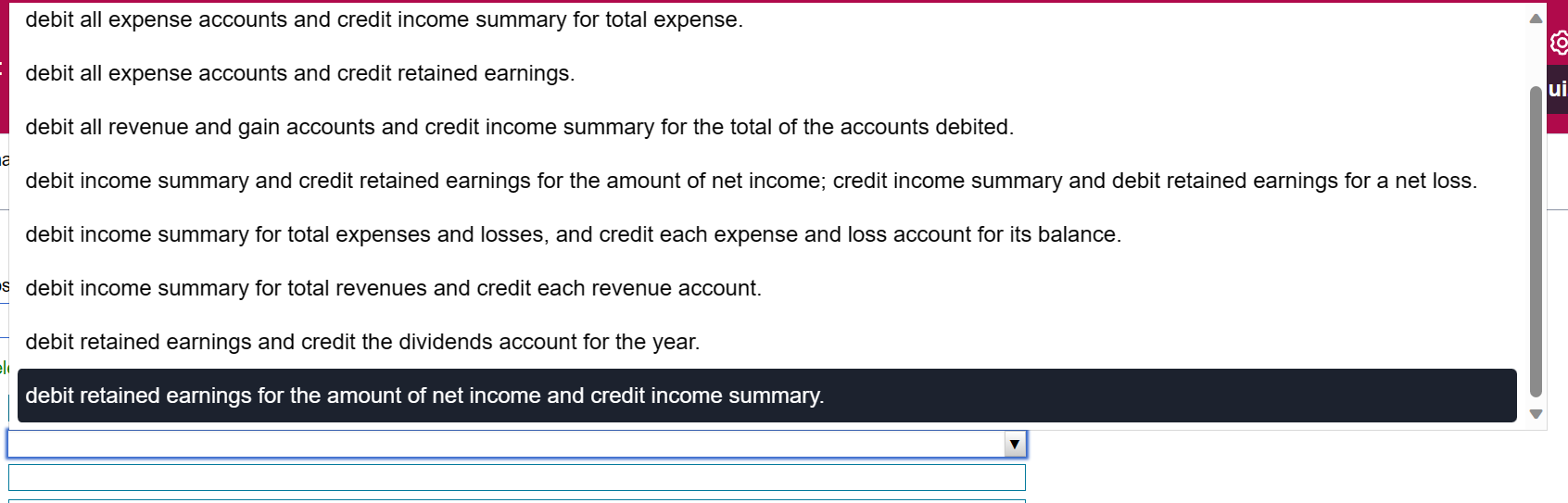 debit all expense accounts and credit income summary for total expense. debit all expense accounts and credit
