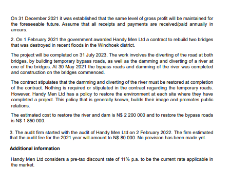 On 31 December 2021 it was established that the same level of gross profit will be maintained for the