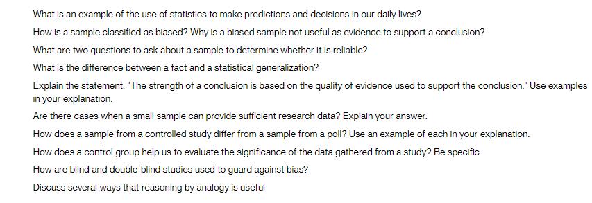 What is an example of the use of statistics to make predictions and decisions in our daily lives? How is a