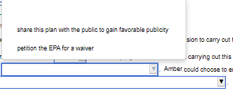 share this plan with the public to gain favorable publicity petition the EPA for a waiver sion to carry out