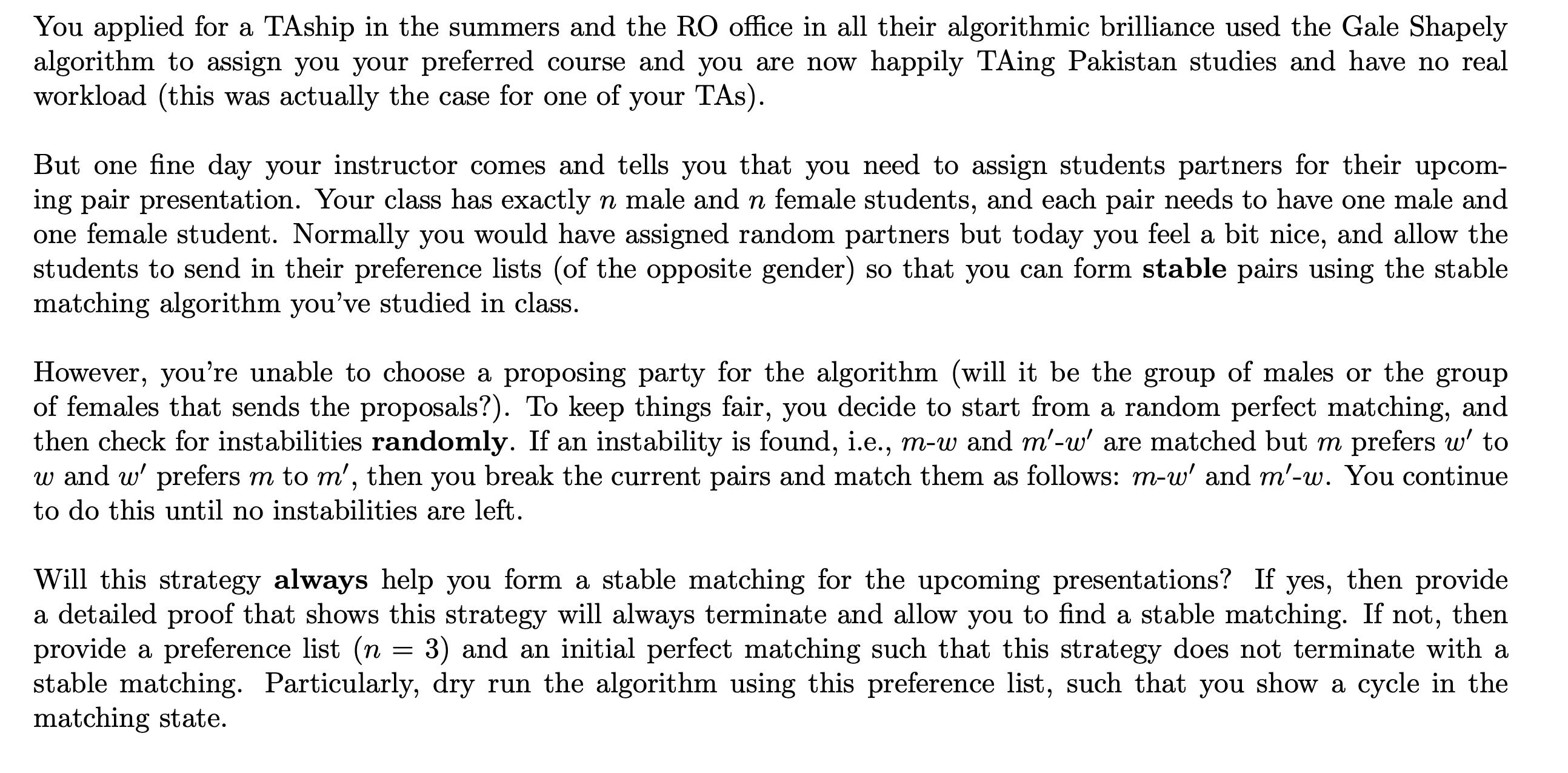 You applied for a TAship in the summers and the RO office in all their algorithmic brilliance used the Gale