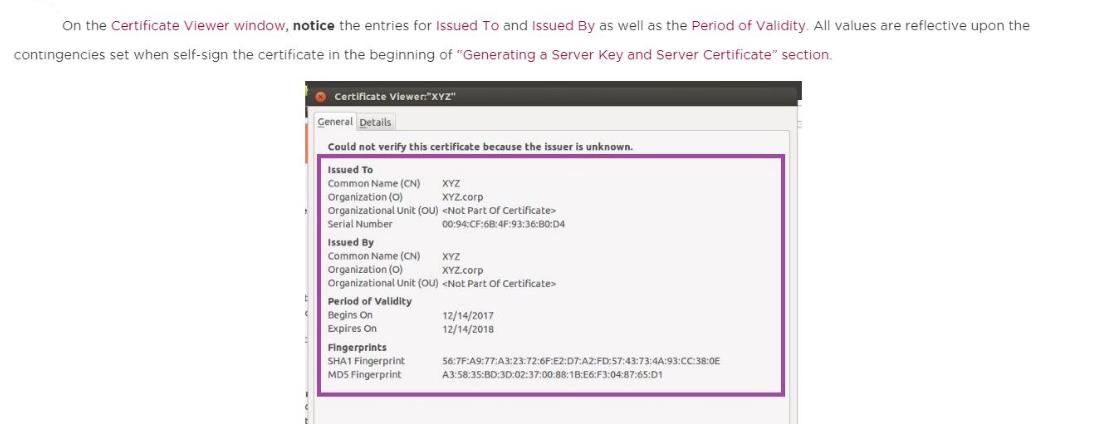 On the Certificate Viewer window, notice the entries for Issued To and Issued By as well as the Period of