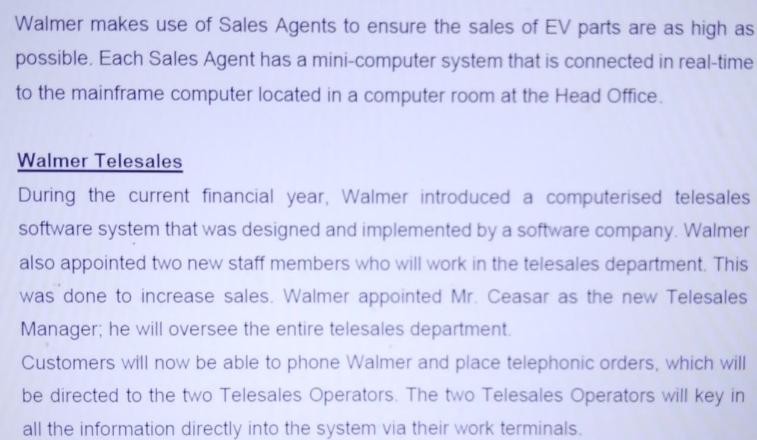 Walmer makes use of Sales Agents to ensure the sales of EV parts are as high as possible. Each Sales Agent
