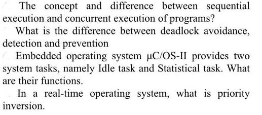 The concept and difference between sequential execution and concurrent execution of programs? What is the