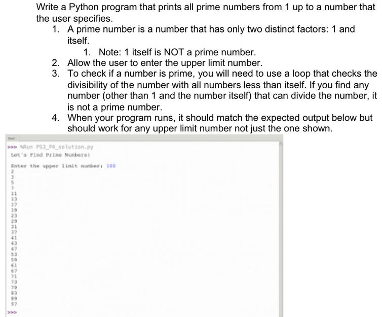 11 13 37 23 29 31 37 41 43 47 Write a Python program that prints all prime numbers from 1 up to a number that