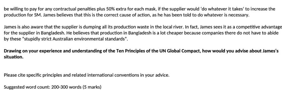 be willing to pay for any contractual penalties plus 50% extra for each mask, if the supplier would 'do