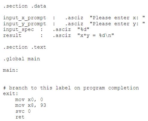 .section .data input_x_prompt : input_y_prompt input spec result : main: : .section .text .global main