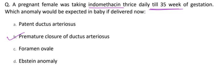 Q. A pregnant female was taking indomethacin thrice daily till 35 week of gestation. Which anomaly would be