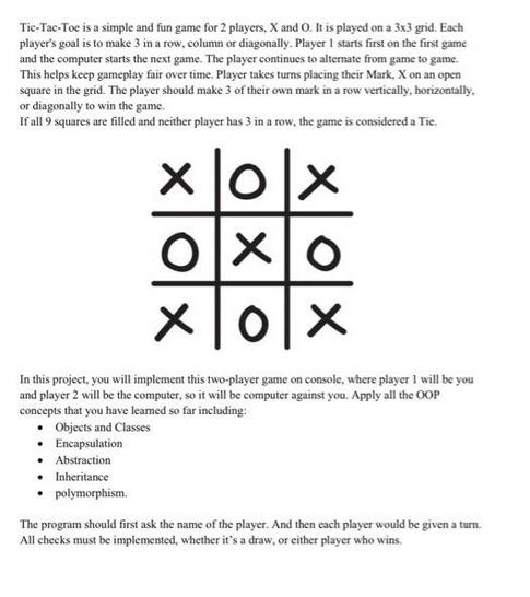 Tic-Tac-Toe is a simple and fun game for 2 players, X and O. It is played on a 3x3 grid. Each player's goal