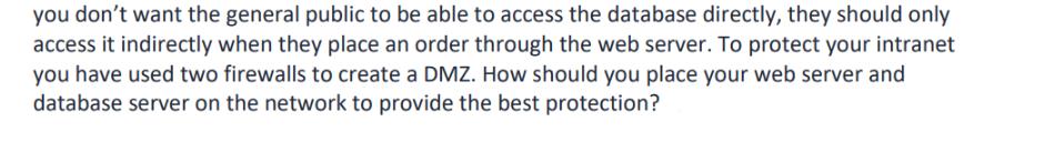 you don't want the general public to be able to access the database directly, they should only access it