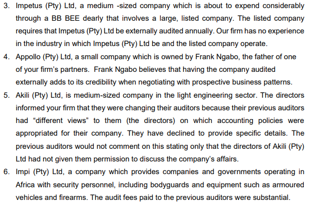 3. Impetus (Pty) Ltd, a medium -sized company which is about to expend considerably through a BB BEE dearly