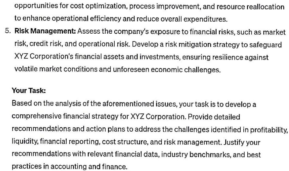 opportunities for cost optimization, process improvement, and resource reallocation to enhance operational