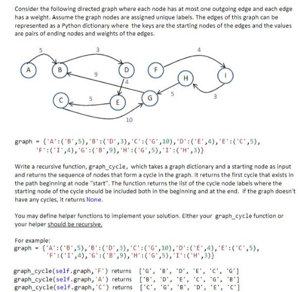 Consider the following directed graph where each node has at most one outgoing edge and each edge has a
