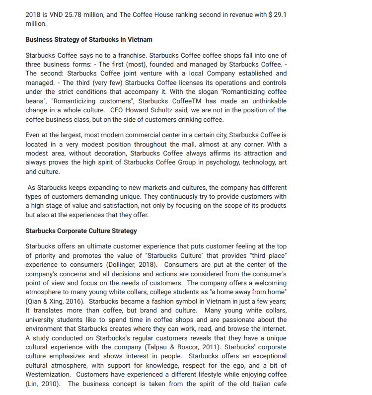 2018 is VND 25.78 million, and The Coffee House ranking second in revenue with $ 29.1 million. Business