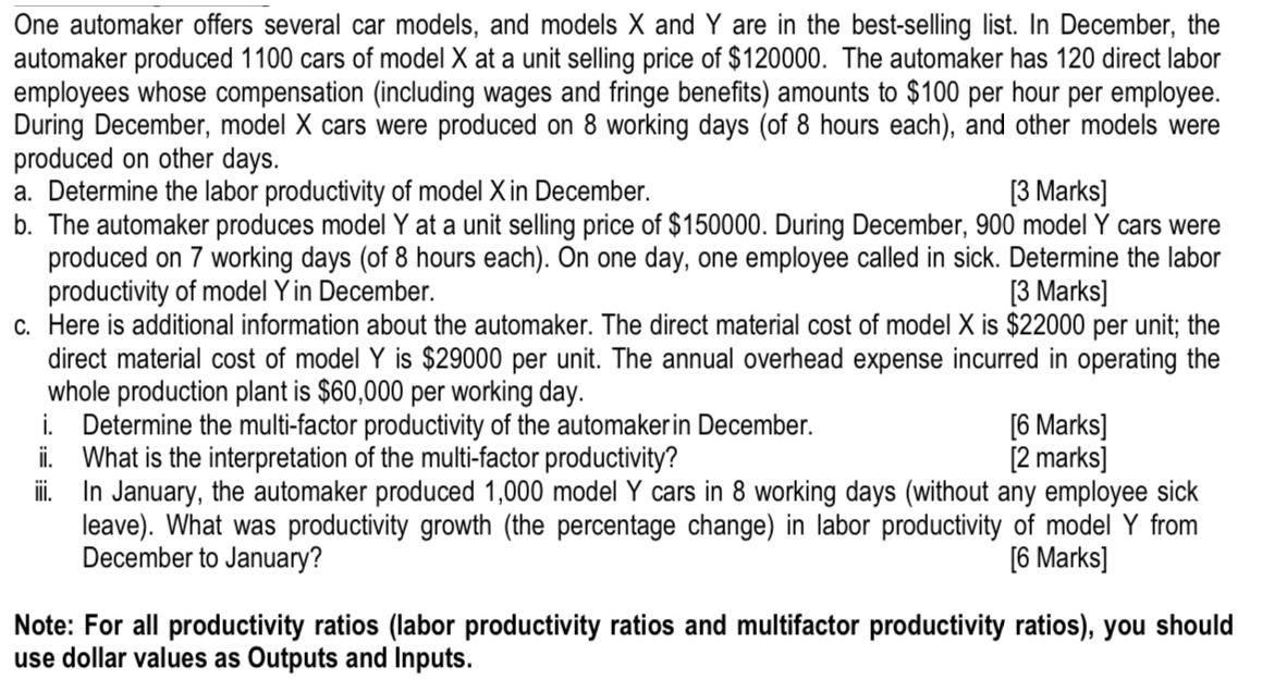 One automaker offers several car models, and models X and Y are in the best-selling list. In December, the