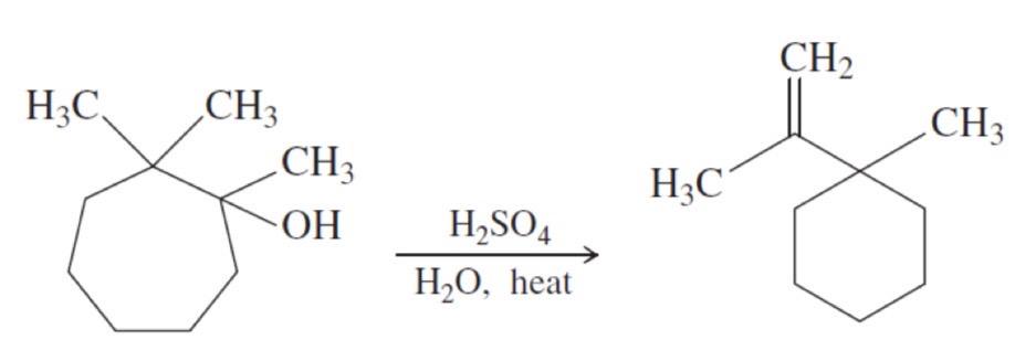 H3C CH3 CH3 OH HSO4 HO, heat H3C CH CH3