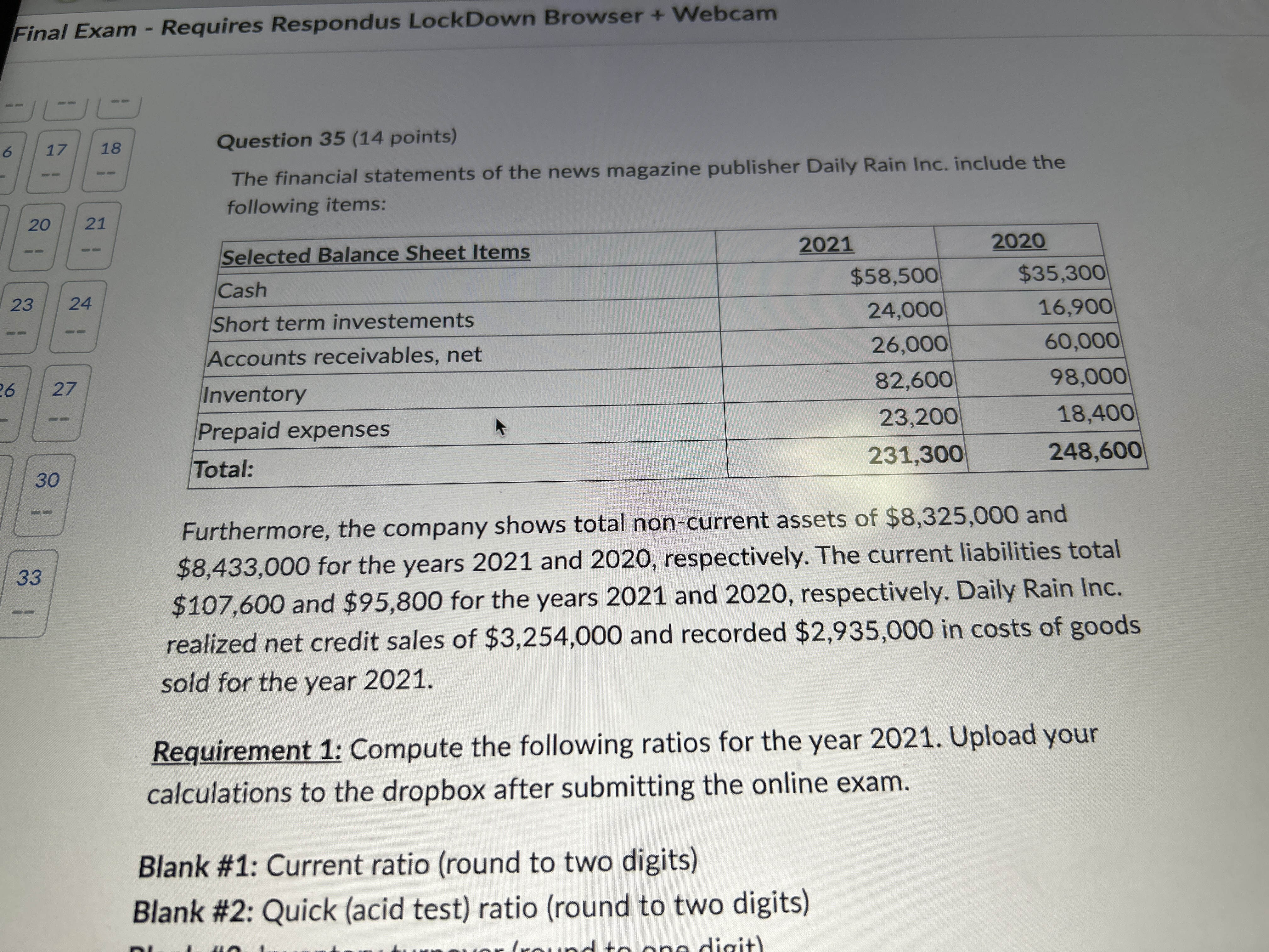 6 Final Exam - Requires Respondus LockDown Browser + Webcam 23 U