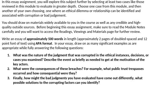 In this essay assignment, you will explore this subject further by selecting