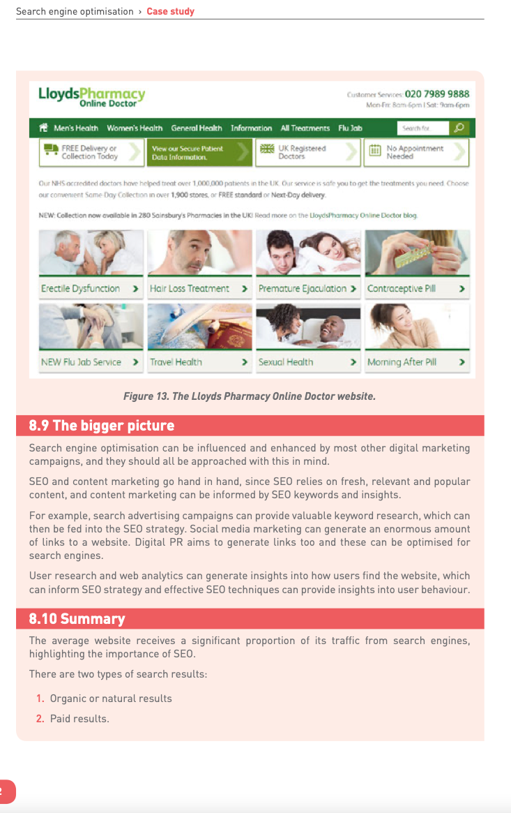 Search engine optimisation > Case study LloydsPharmacy Online Doctor Men's Health Women's