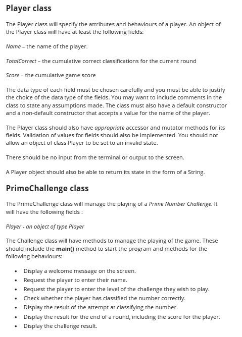 interface is required for this program; The aim of the program is