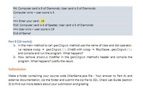 R4: Computer card is 9 of Diamonds; User card is 3 of