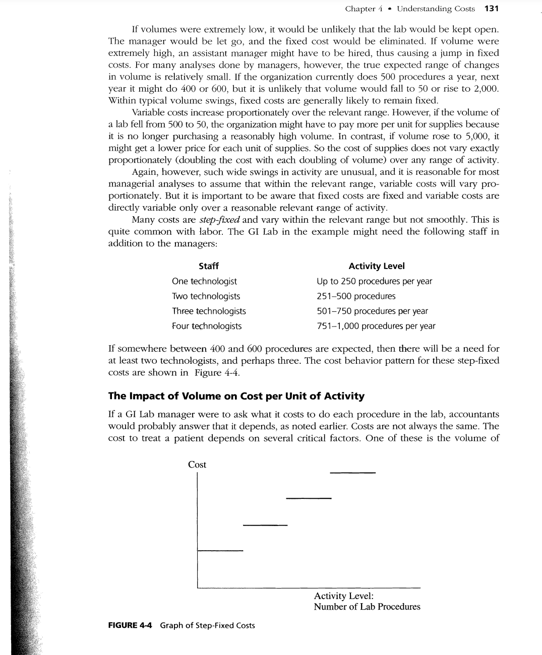marginal cost analysis; * explain the break-even analysis technique and provide an