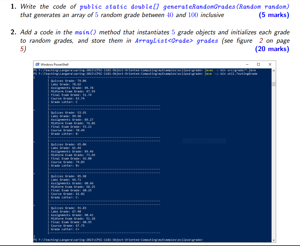 2 import java.util.ArrayList; 3 import java.util. Random; 123 4567 a 5 public